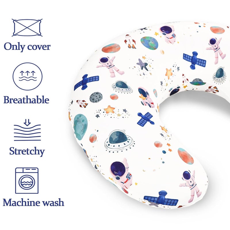 DAYEEBALL Nursing Pillow Cover, Removable Nursing Covers for Breastfeeding Pillows, Stretchy and Soft Fit for Baby Girls Boys Newborn, White Space(Only Cover) - Image 3
